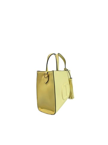 Twinset Schwarz Gelb PU Damen Handtasche