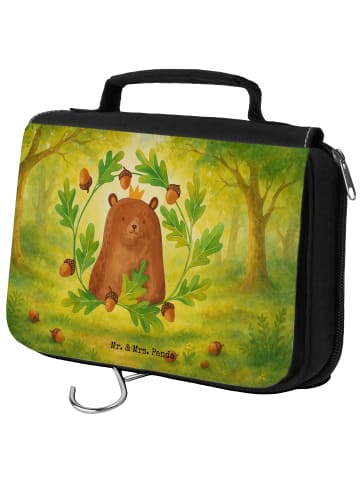 Mr. & Mrs. Panda Kosmetikbeutel Bär König Design ohne Spruch in Weiß