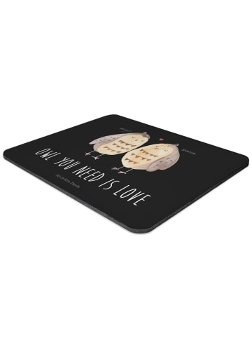 Mr. & Mrs. Panda Mouse Pad Eulen Liebe mit Spruch in Schwarz