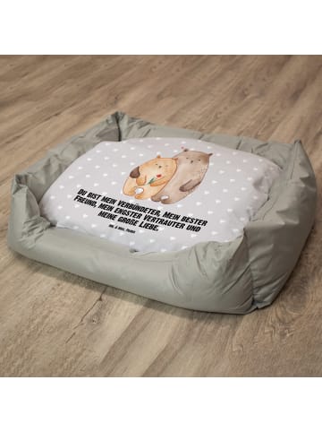 Mr. & Mrs. Panda Hundekörbchen Bären Liebe mit Spruch in Grau Pastell