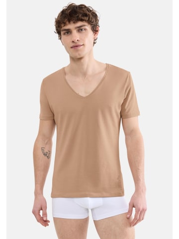 Sloggi Unterhemd / Shirt Kurzarm SLG Base in Smoked sand