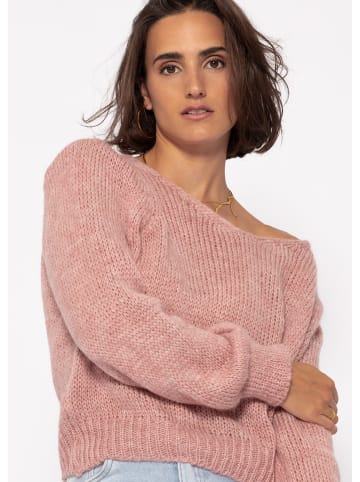 SASSYCLASSY Pullover mit V-Ausschnitt in Altrosa