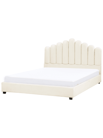 Beliani Doppelbett VINCENNES in Weiß/Schwarz - (W) 185 x (H) 124 x (L) 213 cm