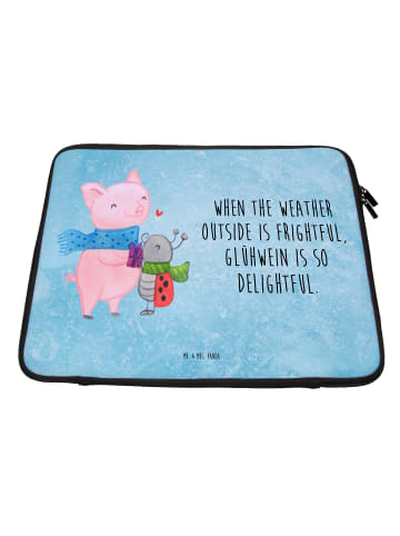 Mr. & Mrs. Panda Notebook Hülle Glühschwein Smörle mit Spruch in Eisblau