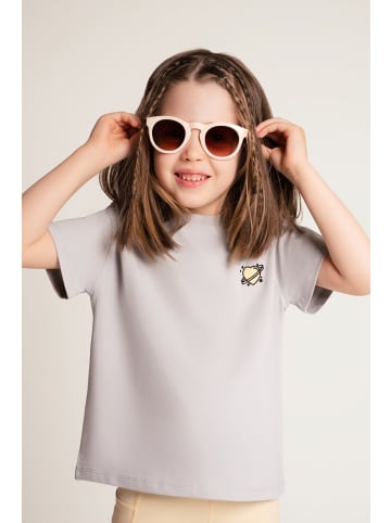SATURNDAY T-Shirt mit Herz-Stickerei in Grau