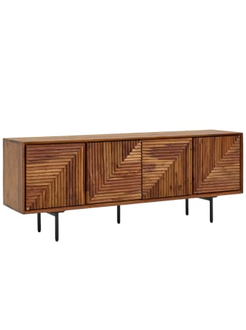KADIMA DESIGN Lowboard Massivholz 140x54x33 cm TV-Kommode mit vier Türen,