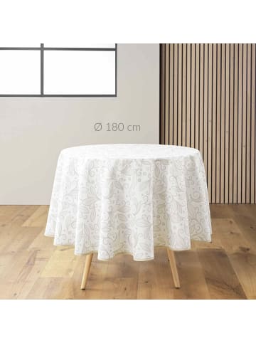Douceur d’Intérieur Tischdecke mit glänzender Verzierung, LEYA in Beige, Ø 180 cm