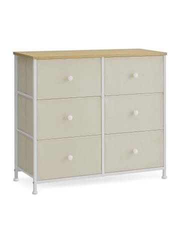 SONGMICS Kommode Bellah in Gelb-Creme - (B)80.1 x (H)70.4 x (T)30.1 cm