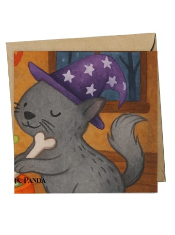 Mr. & Mrs. Panda Deluxe Karte Kater Hexenkessel Design ohne Spruch in Weiß