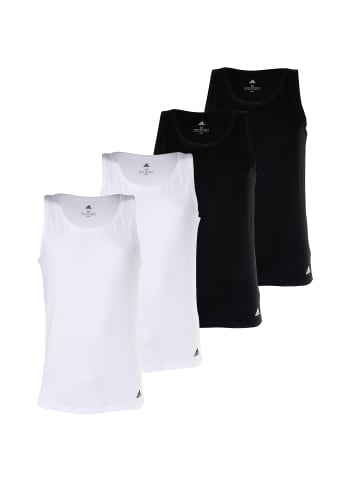 adidas Unterhemd 4er Pack in Weiß/Schwarz