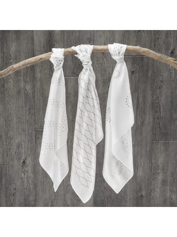 Makian Mullwindel / Mulltuch 3er Pack 80 x 80 cm in weiss,grau