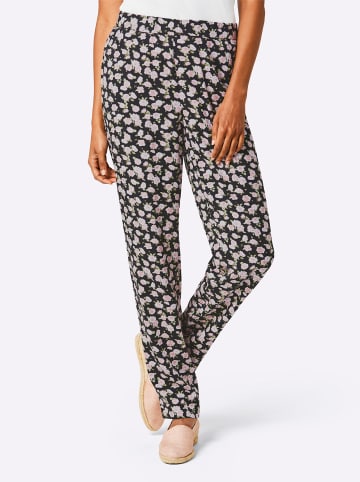 creation L Schlupfhose in schwarz-hellrosé-bedruckt