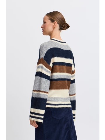 b. young BYOKSANA STRIPED JUMPER - loose fit in Mid grey Melange Mix