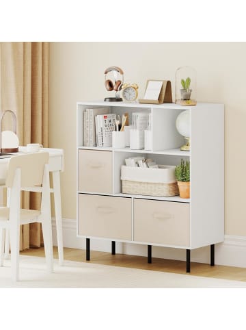 COSTWAY 6-Würfel Bücherregal 90 x 40 x 105 cm in Beige