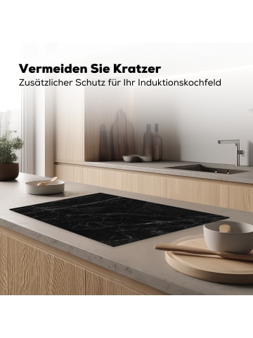 OnlyWow Herdabdeckplatte Marmor schwarz weiß