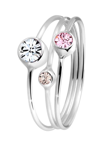 Elli Ring 925 Sterling Silber Ring Set in Bunt