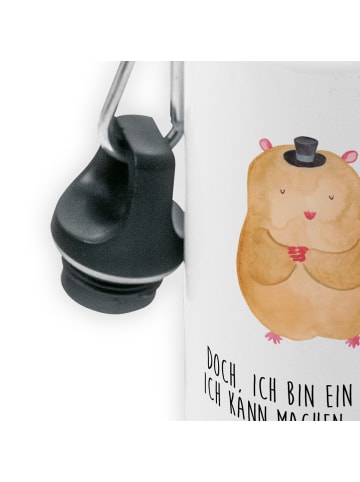 Mr. & Mrs. Panda Wasserflasche Hamster Hut mit Spruch in Weiß