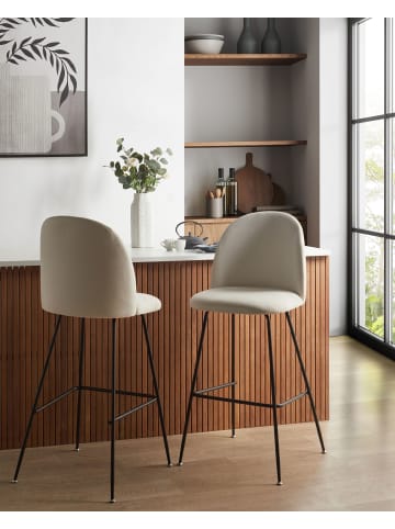 Beliani 2-tlg Barhocker ARCOLA in Weiß/Schwarz