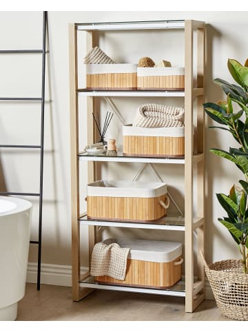 Beliani 5er-Set Korb TALPE in Braun/Weiß