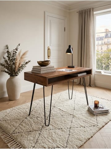 KADIMA DESIGN Schreibtisch BAGLI braun 110 x 60 x 76 cm Massiv Holz Laptoptisch