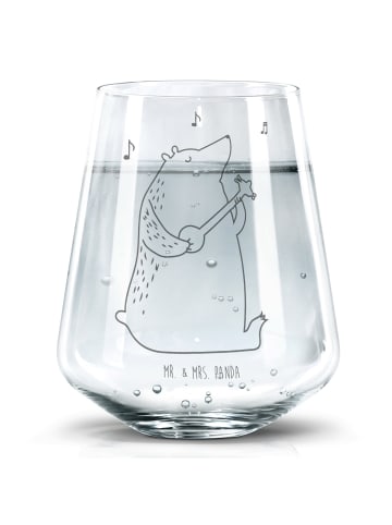 Mr. & Mrs. Panda Trinkglas Bär Gitarre ohne Spruch in Transparent
