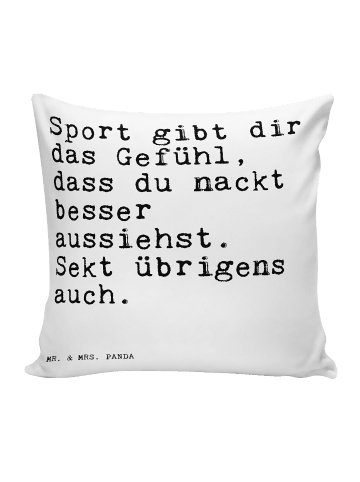 Mr. & Mrs. Panda kissen bedruckt Sport gibt dir das... mit Spruch in Weiß