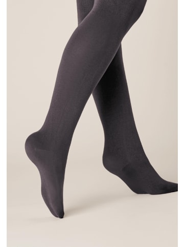 Kunert Strickstrumpfhose Sensual Cotton Curvy Komfortgröße in Carbon