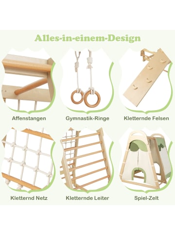 COSTWAY 6 in 1 Kletterspielzeug Set in Beige