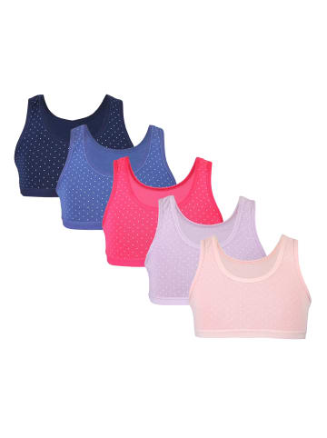 TupTam Mädchen Bustier mit breiten Trägern 5er Pack in rosa/lila