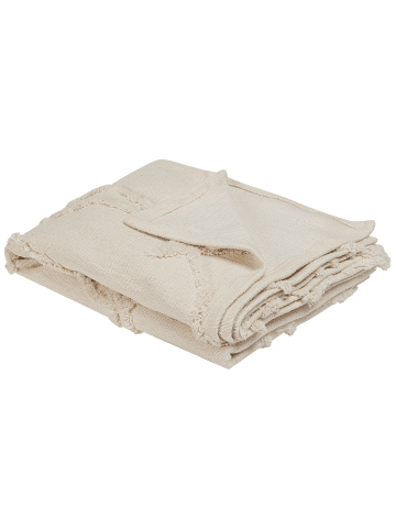 Beliani Kuscheldecke ACACIA in Beige - (W) 130 x (H) 1 x (L) 160 cm
