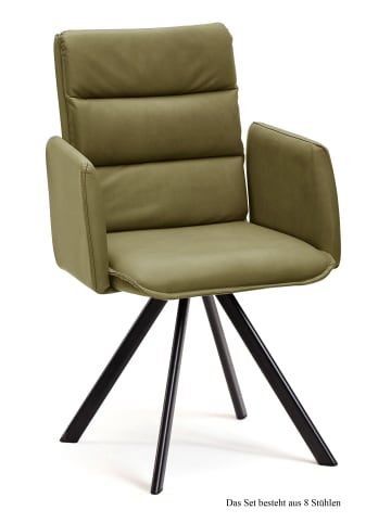 58 aufm Kessel ARMLEHNSTUHL (8er-Set) Debby 52x92x60 Schwarz/Olivgrün
