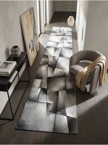 KADIMA DESIGN Läufer Patchwork pflegeleicht Wohnzimmer Schlafzimmer Flur in Anthrazit