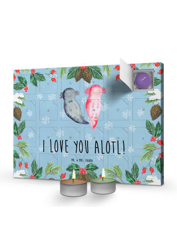 Mr. & Mrs. Panda duft adventskalender Axolotl Liebe mit Spruch in Eisblau