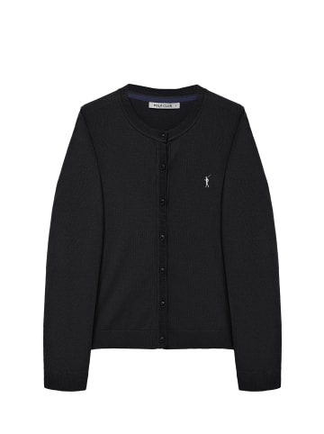 Polo Club Cardigan in Schwarz