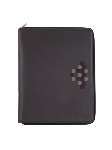 DuDu Schreibmappe Leder 33 cm in anthracite mosaic