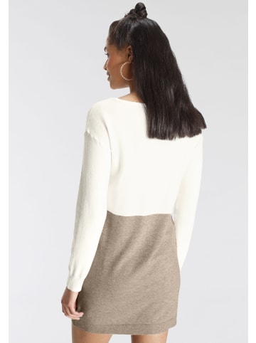 AJC Strickkleid in offwhite-taupe