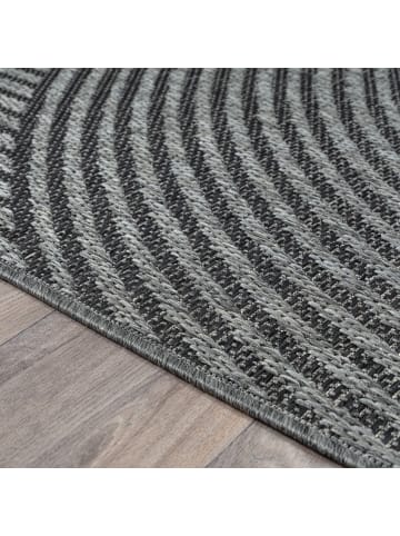 KADIMA DESIGN Teppichläufer Geometrisch flachgewebt pflegeleicht Wohnzimmer Flur in Anthrazit