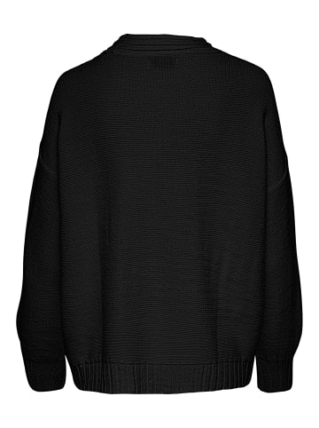 JACQUELINE de YONG Zopfmuster Struktur Strickpullover V-Ausschnitt Sweater JDYJUSTY in Schwarz