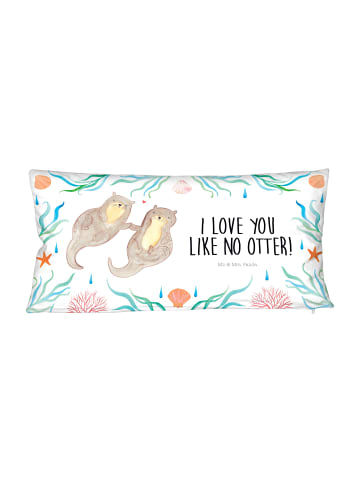 Mr. & Mrs. Panda Kuschelkissen Otter Hände halten mit Spruch in Weiß