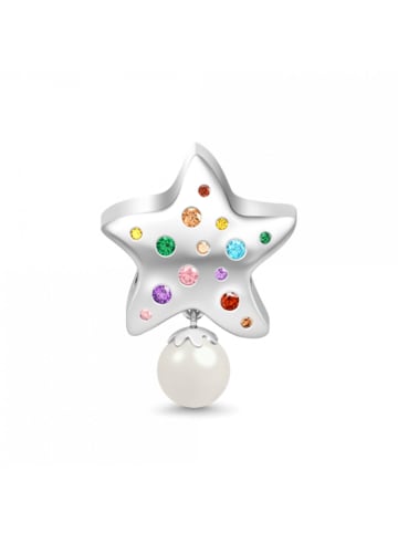 GNOCE Sterling Silber Stern Perle Charm