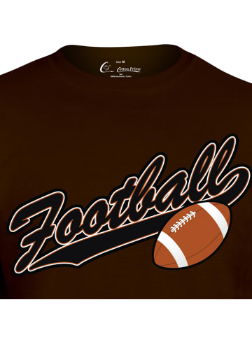 Cotton Prime® T-Shirt American Football in braun