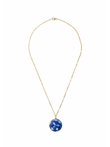 Gemshine Halskette mit Anhänger vollfacettierter Lapis Lazuli in gold coloured