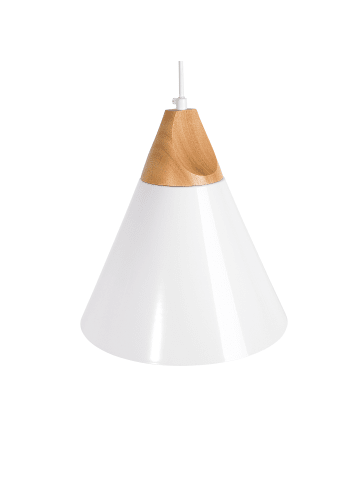 Beliani Pendelleuchten ALBANO in Weiß/Braun - (W) 25 x (H) 132 x (L) 25 cm