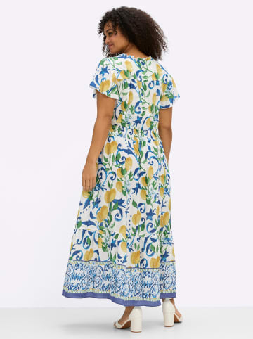 sheego by Joe Browns Kleid in weiß-sonnengelb-gemustert