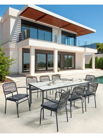 Beliani 8er-Set Gartenstuhl TACENO in Grau
