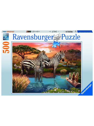 Ravensburger Ravensburger Puzzle 17376 Zebras am Wasserloch - 500 Teile Puzzle für...