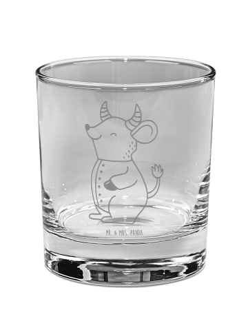 Mr. & Mrs. Panda Whiskey Glas Stier Astrologie ohne Spruch in Transparent