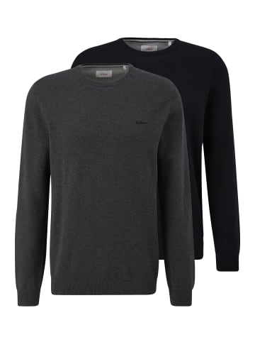 S. Oliver Pullover Basic in Schwarz / dunkelgrau