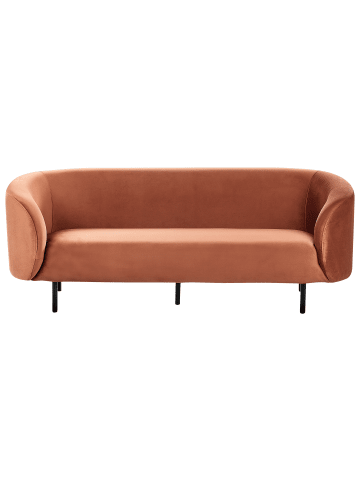 Beliani 3-Sitzer Sofa LOEN in Orange/Schwarz - (W) 200 x (H) 79 x (L) 70 cm