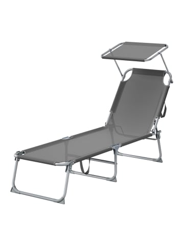 SONGMICS Sonnenliege Sandy in Grau - (B)53 x (H)28.5 x (T)189 cm